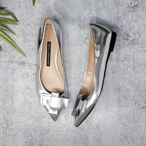 French Connection | Reflective Silver Flats Size 7